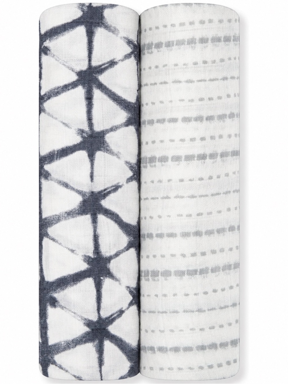 Gray & White Patterned 100% Bamboo Muslin Swaddle Blanket Set